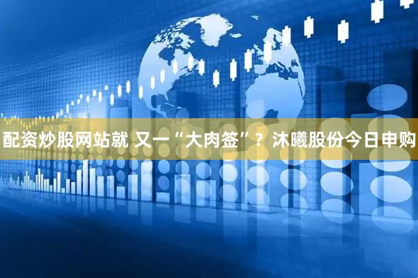 配资炒股网站就 又一“大肉签”？沐曦股份今日申购