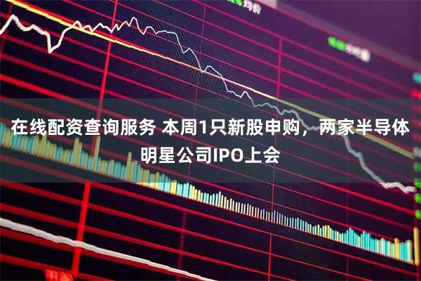 在线配资查询服务 本周1只新股申购，两家半导体明星公司IPO上会
